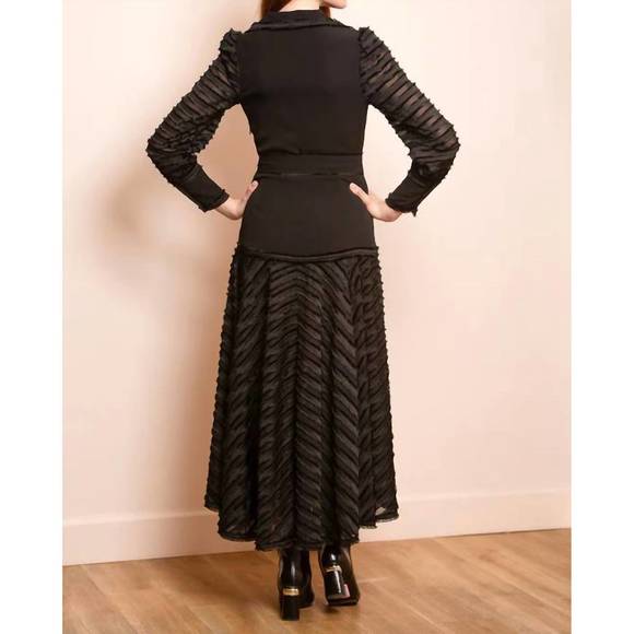 NEW JESSIE LIU chevron dress in black - Picture 3 of 3